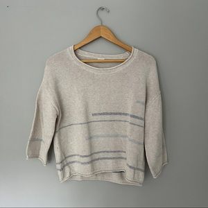 Poetry Sweater - Fall Colors (Off-White with Blue Stripes) - Women’s Size 4